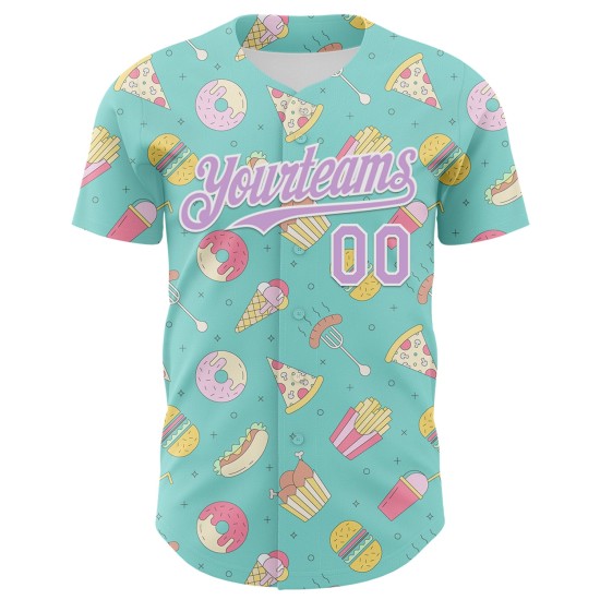 Eten Honkbal Paars-Wit Licht Jersey Friet Ontwerp Foodie Burger Blauw Aangepast Pizzapatroon 3D IJs Authentiek Snel Eten Honkbal Paars-Wit Licht Jersey Friet Ontwerp Foodie Burger Blauw Aangepast Pizzapatroon 3D IJs Authentiek Snel