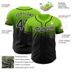 Mode Groen Custom Jersey Authentieke Baseball Fade Zwart-Wit Neon Mode Groen Custom Jersey Authentieke Baseball Fade Zwart-Wit Neon