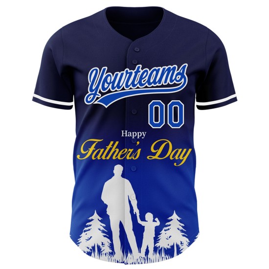 Vaders Donderblauw-Wit 3D Ontwerp Aangepast Familie Marineblauw Liefde Honkbal Dag Patroon Authentieke Fade Jersey Vaders Donderblauw-Wit 3D Ontwerp Aangepast Familie Marineblauw Liefde Honkbal Dag Patroon Authentieke Fade Jersey