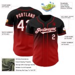 Jersey Zwart Wit-Rood Authentieke Fade Fashion Custom Baseball Jersey Zwart Wit-Rood Authentieke Fade Fashion Custom Baseball
