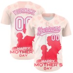 Familie honkbal authentiek moeder patroon ontwerp Jersey dag wit-roze aangepaste liefde 3D crème Familie honkbal authentiek moeder patroon ontwerp Jersey dag wit-roze aangepaste liefde 3D crème
