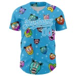 Sky Cartoon Grappig Honkbal Wit Blauw Patroon Ontwerp Jersey Authentieke Aangepaste 3D Dier Sky Cartoon Grappig Honkbal Wit Blauw Patroon Ontwerp Jersey Authentieke Aangepaste 3D Dier