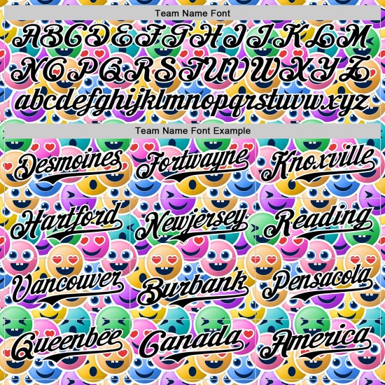 Cartoon gezicht aangepast ontwerp grappig emoji shirt patroon wit honkbal authentiek 3D zwart Cartoon gezicht aangepast ontwerp grappig emoji shirt patroon wit honkbal authentiek 3D zwart