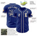 Baseball Royal Cream Custom Authentic Jersey Baseball Royal Cream Custom Authentic Jersey