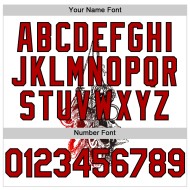 Authentiek honkbalshirt op maat 3D-shirt met schedel in wit, rood en zwart Authentiek honkbalshirt op maat 3D-shirt met schedel in wit, rood en zwart