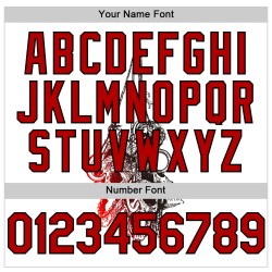 Authentiek honkbalshirt op maat 3D-shirt met schedel in wit, rood en zwart