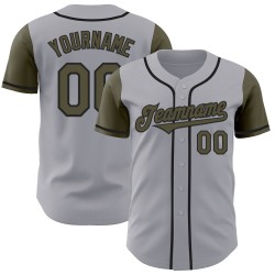 Olijfzwart Twee Custom Gray Jersey Tone Baseball Authentic