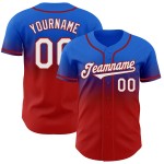 Fade Thunder Baseball Authentic Custom Fashion Jersey Wit-Rood Blauw Fade Thunder Baseball Authentic Custom Fashion Jersey Wit-Rood Blauw