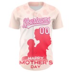 Familie honkbal authentiek moeder patroon ontwerp Jersey dag wit-roze aangepaste liefde 3D crème Familie honkbal authentiek moeder patroon ontwerp Jersey dag wit-roze aangepaste liefde 3D crème