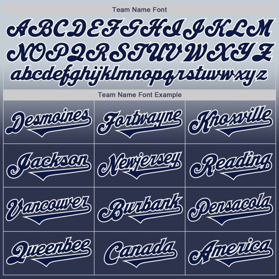 Zilveren Jersey Fashion Fade Custom Navy-Wit Authentieke Baseball Zilveren Jersey Fashion Fade Custom Navy-Wit Authentieke Baseball