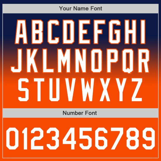 Fade Authentieke Marineblauwe Baseball Jersey Custom Fashion Wit-Oranje Fade Authentieke Marineblauwe Baseball Jersey Custom Fashion Wit-Oranje