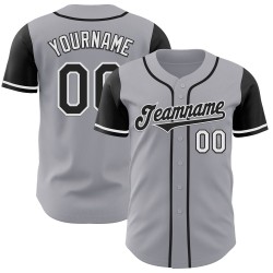 Tone Jersey Zwart-Wit Authentieke Twee Grijze Baseball Custom