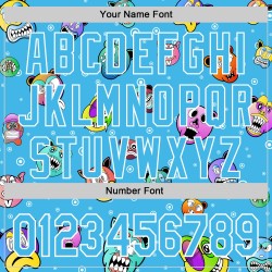 Sky Cartoon Grappig Honkbal Wit Blauw Patroon Ontwerp Jersey Authentieke Aangepaste 3D Dier Sky Cartoon Grappig Honkbal Wit Blauw Patroon Ontwerp Jersey Authentieke Aangepaste 3D Dier