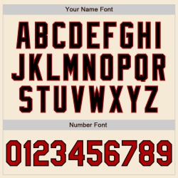 Rood-zwart op maat gemaakt authentiek crèmekleurig honkbalshirt