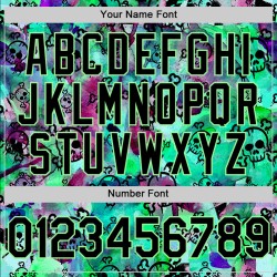 Jersey Pea Authentieke Schedel Groen 3D Aangepaste Zwarte Graffiti Honkbal