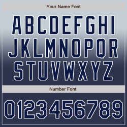 Zilveren Jersey Fashion Fade Custom Navy-Wit Authentieke Baseball