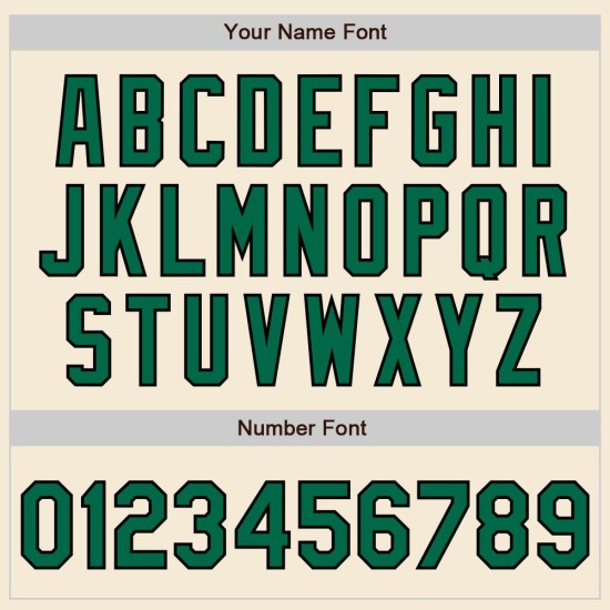 Baseball Kelly Custom Jersey Groen-Zwart Authentieke Crème Baseball Kelly Custom Jersey Groen-Zwart Authentieke Crème