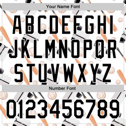 Aangepast Doodle Zwart Honkbalbalspel Wit Authentiek 3D Patroon Comic Jersey Ontwerp