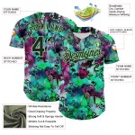 Jersey Pea Authentieke Schedel Groen 3D Aangepaste Zwarte Graffiti Honkbal Jersey Pea Authentieke Schedel Groen 3D Aangepaste Zwarte Graffiti Honkbal
