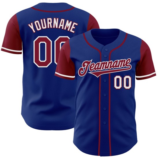 Baseball Royal Crimson-White Jersey Two Tone Authentieke Custom Baseball Royal Crimson-White Jersey Two Tone Authentieke Custom