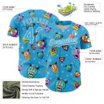 Sky Cartoon Grappig Honkbal Wit Blauw Patroon Ontwerp Jersey Authentieke Aangepaste 3D Dier Sky Cartoon Grappig Honkbal Wit Blauw Patroon Ontwerp Jersey Authentieke Aangepaste 3D Dier