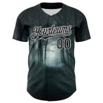 Jersey Zwarte Schedel 3D Authentieke Aangepaste Honkbal Spookachtig Wit Jersey Zwarte Schedel 3D Authentieke Aangepaste Honkbal Spookachtig Wit