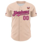 Baseball Ambartive Roze Jersey 3D Zwart Abstract Vlinder Authentiek Aangepast Baseball Ambartive Roze Jersey 3D Zwart Abstract Vlinder Authentiek Aangepast