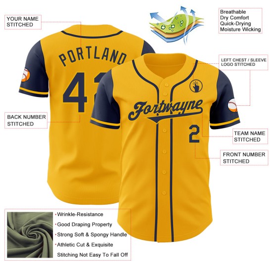 Tone Navy Custom Two Baseball Gold Authentic Jersey Tone Navy Custom Two Baseball Gold Authentic Jersey