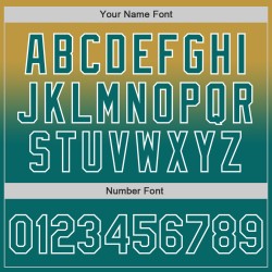 Oud authentiek aangepast shirt in fade blauwgroen-wit honkbalmode goud