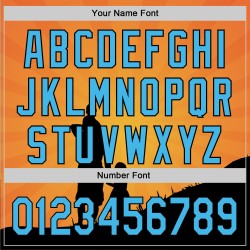 Authentieke honkbal blauw-zwarte baai familiedag oranje aangepaste trui vaders 3D liefdeshemel ontwerppatroon