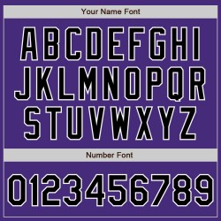 Jersey Custom Baseball Zwart-Wit Paars Authentiek