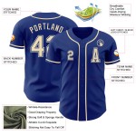 Baseball Royal Cream Custom Authentic Jersey Baseball Royal Cream Custom Authentic Jersey