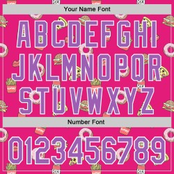 Ontwerp Medium Hot Jersey Cola Baseball Authentiek Patroon Pizza Donut Eten Paars-Wit Roze 3D Foodie Aangepast Snel Ontwerp Medium Hot Jersey Cola Baseball Authentiek Patroon Pizza Donut Eten Paars-Wit Roze 3D Foodie Aangepast Snel