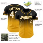 Witgouden Jersey Authentieke Mode Baseball Zwart Custom Fade Witgouden Jersey Authentieke Mode Baseball Zwart Custom Fade