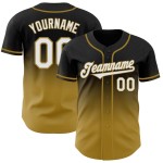 Honkbal Wit-Oud Jersey Goud Zwart Authentieke Aangepaste Mode Fade Honkbal Wit-Oud Jersey Goud Zwart Authentieke Aangepaste Mode Fade
