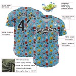 Cartoonpatroon Authentiek Aangepast Sky Baseball Ontwerp 3D Zwart-Wit Grappig Emoji Jersey Blauw Cartoonpatroon Authentiek Aangepast Sky Baseball Ontwerp 3D Zwart-Wit Grappig Emoji Jersey Blauw