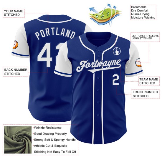 Baseball White Custom Two Jersey Authentieke Koninklijke Toon Baseball White Custom Two Jersey Authentieke Koninklijke Toon