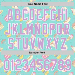 Eten Honkbal Paars-Wit Licht Jersey Friet Ontwerp Foodie Burger Blauw Aangepast Pizzapatroon 3D IJs Authentiek Snel Eten Honkbal Paars-Wit Licht Jersey Friet Ontwerp Foodie Burger Blauw Aangepast Pizzapatroon 3D IJs Authentiek Snel