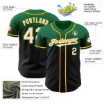 Fashion Kelly Authentic Baseball Jersey Zwart-Goud Custom Green Fade Fashion Kelly Authentic Baseball Jersey Zwart-Goud Custom Green Fade