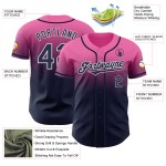 Fade Baseball Authentic Roze Mode Marineblauw-Wit Aangepast Jersey Fade Baseball Authentic Roze Mode Marineblauw-Wit Aangepast Jersey