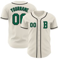 Baseball Kelly Custom Jersey Groen-Zwart Authentieke Crème Baseball Kelly Custom Jersey Groen-Zwart Authentieke Crème
