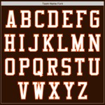 Authentiek wit-oranje honkbalshirt op maat in bruin Authentiek wit-oranje honkbalshirt op maat in bruin