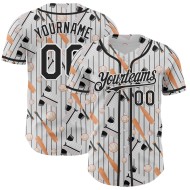 Aangepast Doodle Zwart Honkbalbalspel Wit Authentiek 3D Patroon Comic Jersey Ontwerp Aangepast Doodle Zwart Honkbalbalspel Wit Authentiek 3D Patroon Comic Jersey Ontwerp