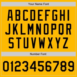 Authentieke zwarte honkbalshirts met twee jerseys in goudkleurige, aangepaste tinten