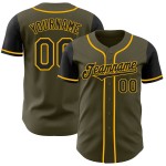 Baseball Salute Olijf Zwart-Goud Toon Jersey Service Authentiek Aan Twee Aangepaste Baseball Salute Olijf Zwart-Goud Toon Jersey Service Authentiek Aan Twee Aangepaste