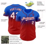 Fade Thunder Baseball Authentic Custom Fashion Jersey Wit-Rood Blauw Fade Thunder Baseball Authentic Custom Fashion Jersey Wit-Rood Blauw