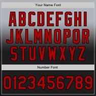 Baseball Gray Jersey Fade Authentieke Custom Rood-Zwarte Mode