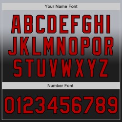 Baseball Gray Jersey Fade Authentieke Custom Rood-Zwarte Mode