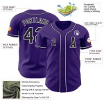 Jersey Custom Baseball Zwart-Wit Paars Authentiek Jersey Custom Baseball Zwart-Wit Paars Authentiek