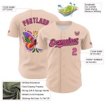 Baseball Ambartive Roze Jersey 3D Zwart Abstract Vlinder Authentiek Aangepast Baseball Ambartive Roze Jersey 3D Zwart Abstract Vlinder Authentiek Aangepast